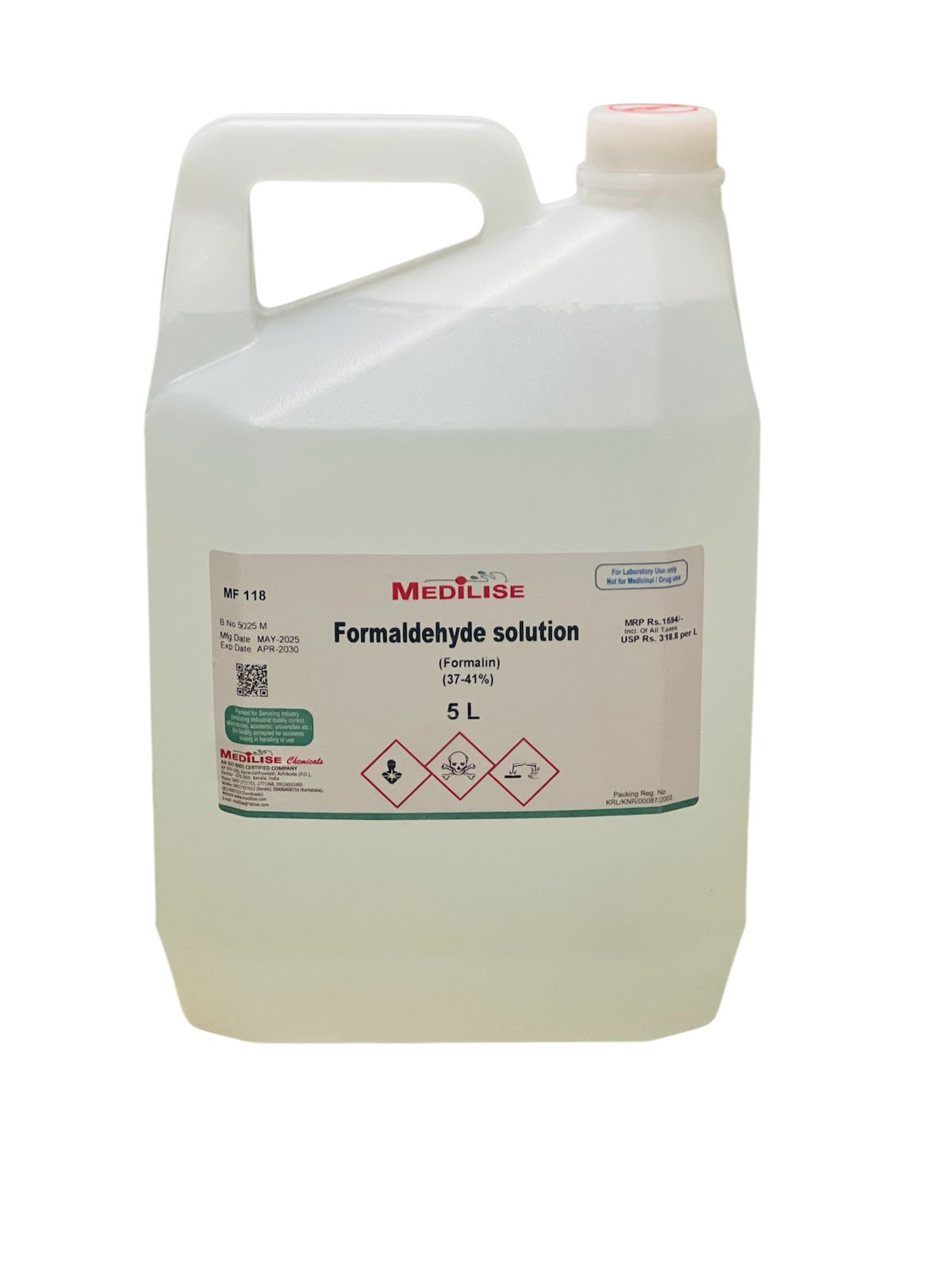 FORMALDEHYDE SOLUTION .(37-41%) (FORMALIN) HCHO=30.03 CAS No.50-00-0
